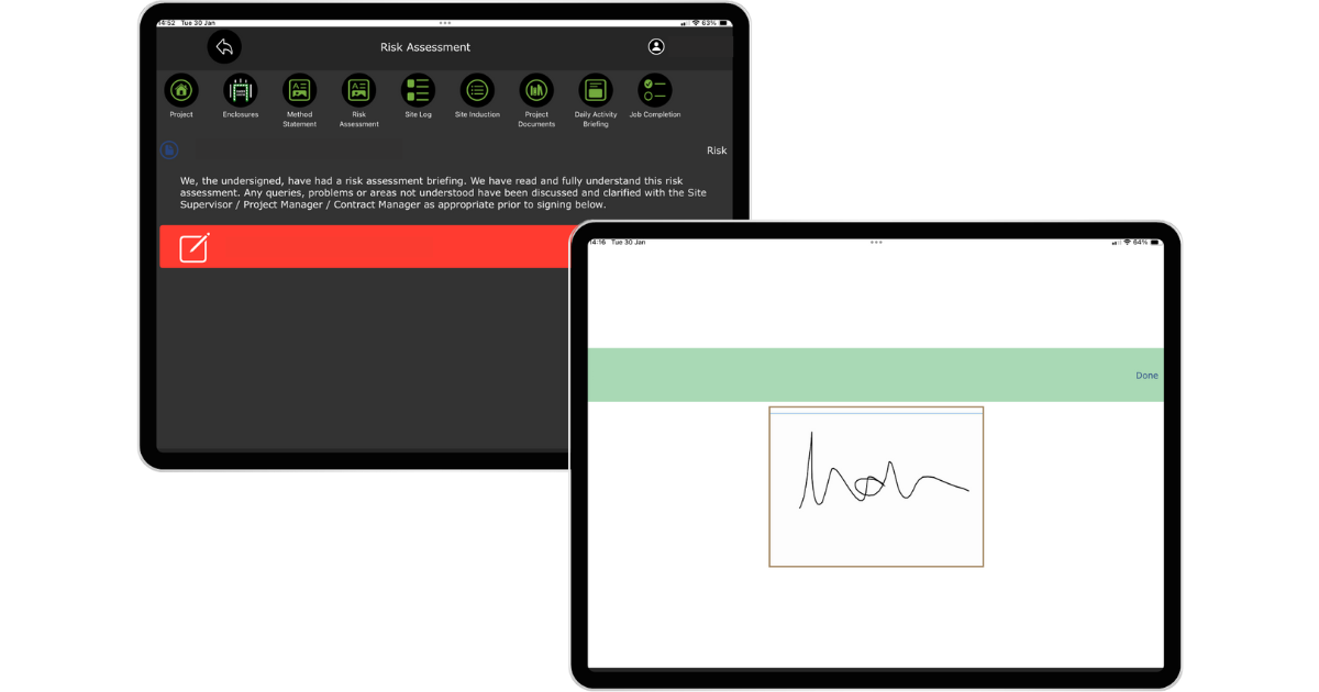 Benefits Of Asbestos SM App - Risk Assessments and Live Signatures