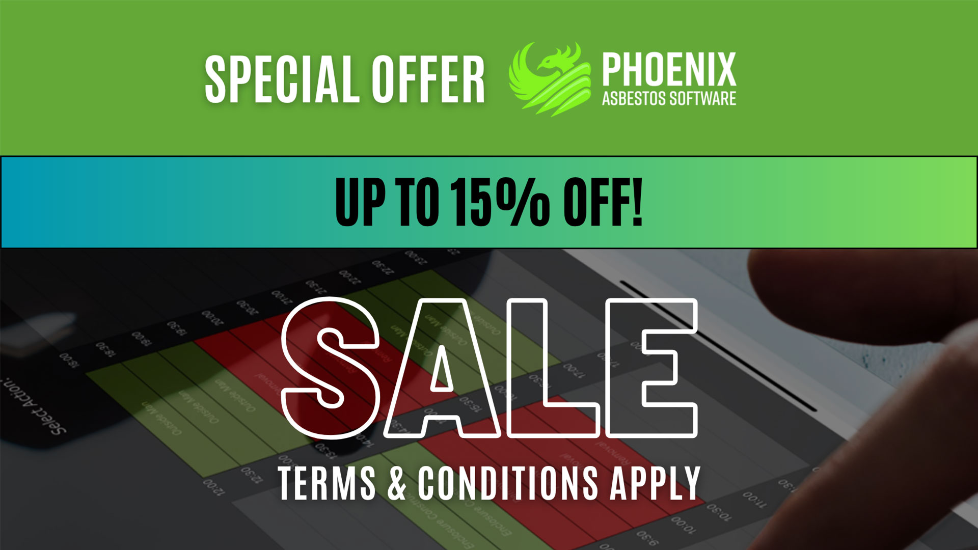 up-to-15-pc-off Up to 15% off Phoenix Asbestos Software Discount Poster
